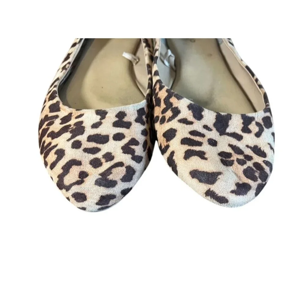 Torrid Animal Print Slip‎ On Flat Shoe Tan 10W Neutral Preppy Work Wear Artsy